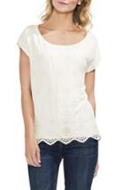 Women's Vince Camuto Scalloped Eyelet Top, Size - White