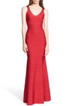 Women's Herve Leger Mermaid Bandage Gown - Red