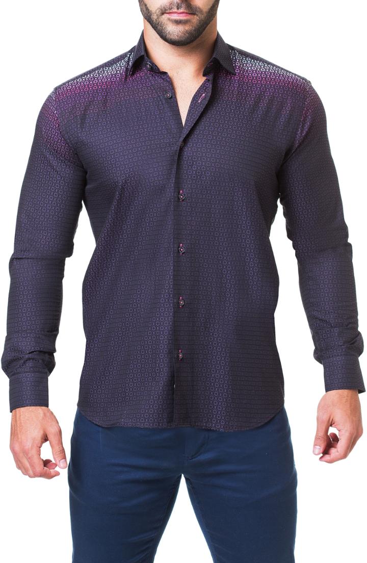 Men's Maceoo Fibonacci Monderian Sport Shirt - Pink