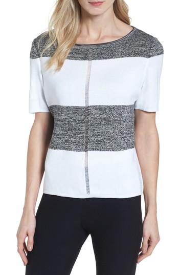 Women's Ming Wang Stripe Open Back Pullover - Beige