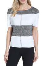 Women's Ming Wang Stripe Open Back Pullover - Beige
