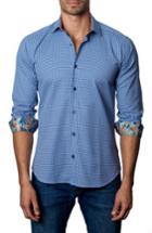 Men's Jared Lang Houndstooth Sport Shirt - Blue