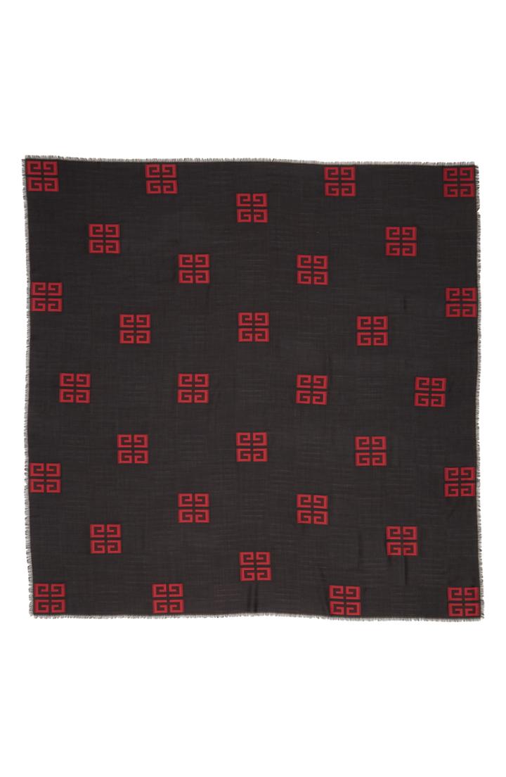 Women's Givenchy 4g Check Silk, Wool & Cotton Scarf
