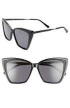 Women's Diff Becky Ii 55mm Cat Eye Sunglasses - Black/ Dark Smoke