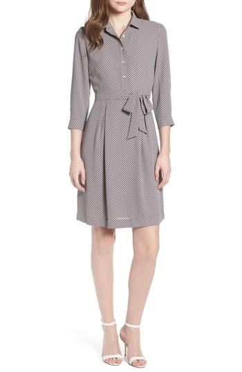 Women's Anne Klein New York Dot Print Shirtdress - Grey