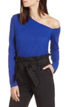 Women's Halogen One-shoulder Knit Tee - Blue