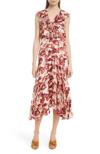 Women's Saloni Rita Ruffle Dress - Red