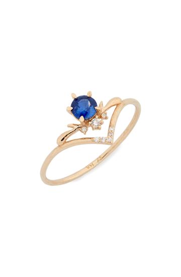Women's Sofia Zakia Moon Tear Sapphire & Diamond Ring