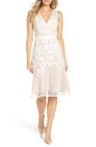 Women's Adelyn Rae Lily Mixed Lace Dress - White