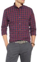 Men's 1901 Ivy Trim Fit Check Sport Shirt, Size - Red