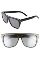 Women's Saint Laurent Combi 59mm Flat Top Sunglasses - Black