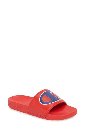 Women's Champion Slide Sandal M - Red
