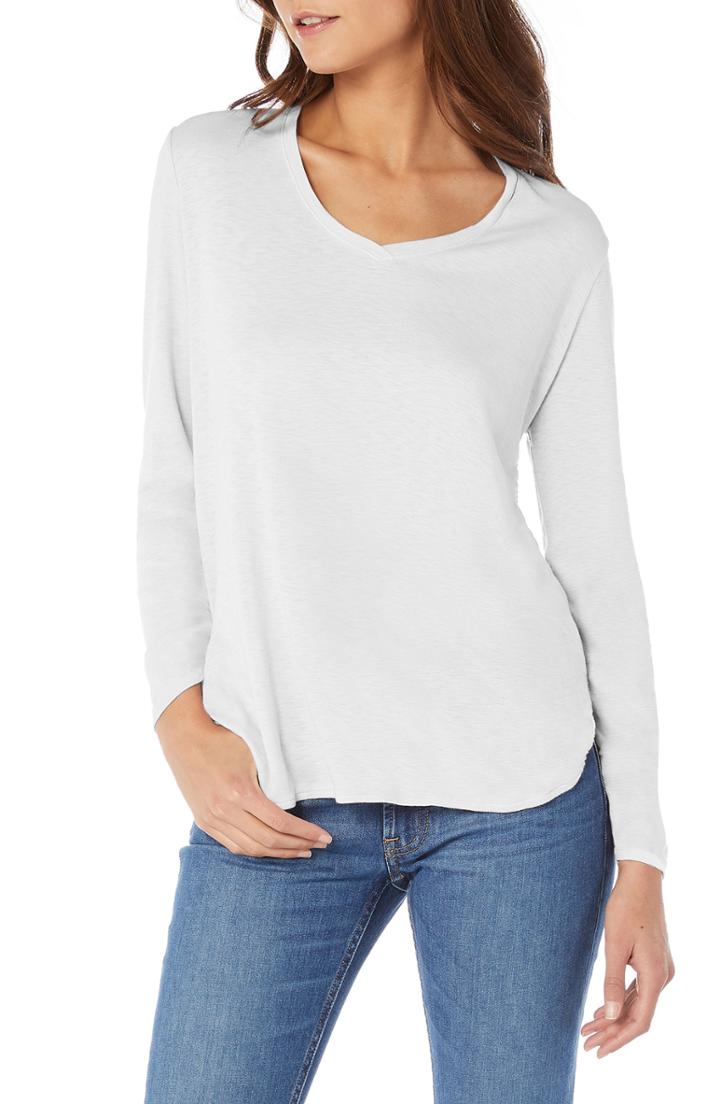 Women's Michael Stars Slub Knit Tee, Size - White