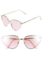 Women's Bp. 60mm Exaggerated Cat Eye Sunglasses - Gold/ Pink