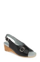 Women's David Tate Noble Perforated Slingback Sandal .5 M - Black