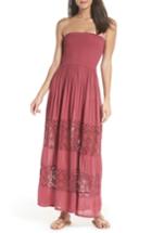 Women's Chelsea28 Farrah Smocked Cover-up Maxi Dress - Burgundy