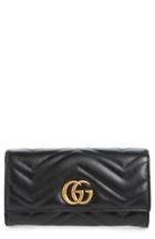 Women's Gucci Marmont 2.0 Leather Continental Wallet - Black