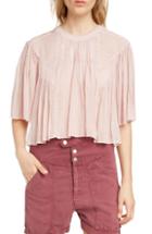 Women's Isabel Marant Etoile Algar Embroidered Top Us / 34 Fr - Pink