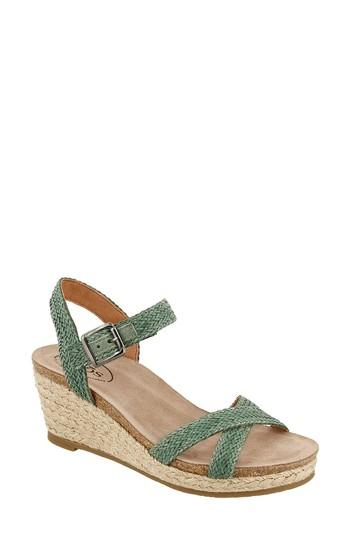 Women's Taos Hey Jute Espadrille Wedge Sandal Eu - Green