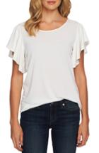 Women's Cece Back Bow Flutter Sleeve Top - Ivory