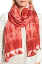 Women's Eileen Fisher Tie Dye Silk Scarf, Size - Red