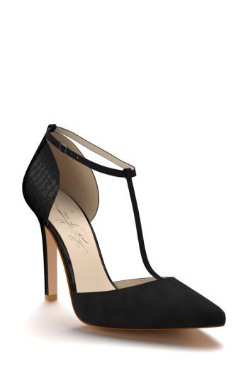 Women's Shoes Of Prey D'orsay T-strap Pump .5 B - Black