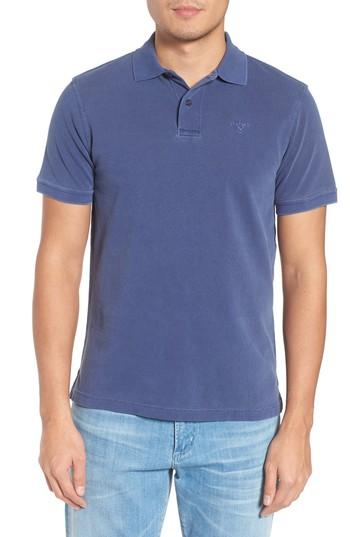 Men's Barbour Washed Sports Polo Shirt, Size - Blue