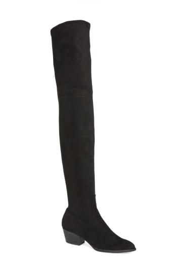 Women's Dolce Vita 'sparrow' Thigh High Almond Toe Boot M - Black