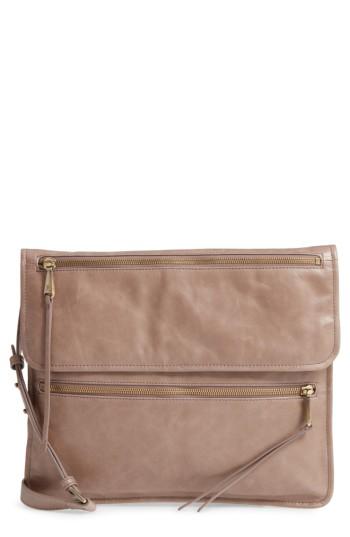 Hobo Vista Calfskin Leather Messenger Bag - Grey