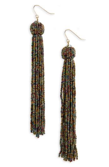 Women's Bp. Multicolor Beaded Tassel Earrings
