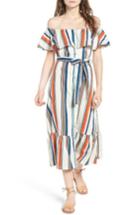 Women's Moon River Stripe Off The Shoulder Midi Dress