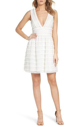 Women's Aidan By Aidan Mattox Fringe Fit & Flare Dress