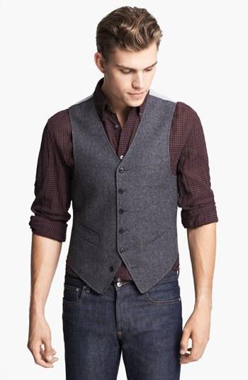John Varvatos Star Usa Grey Tweed Wool