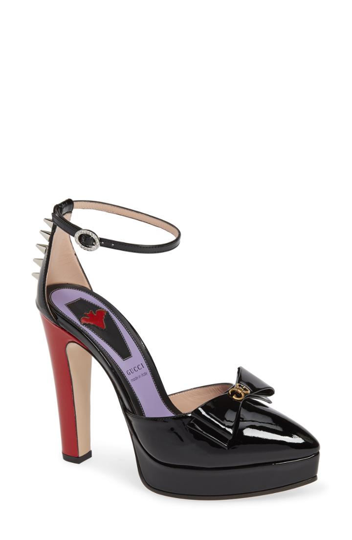 Women's Gucci Sadie Spike Platform Pump Us / 35eu - Black