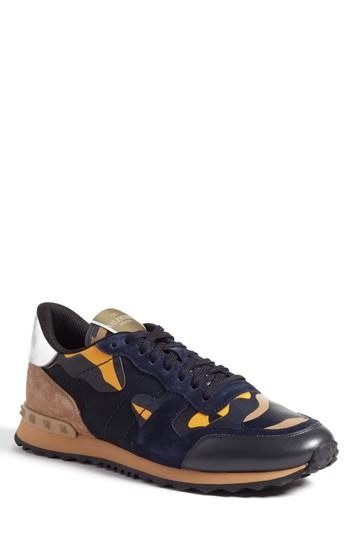 Men's Valentino Garavani Camo Rockrunner Sneaker Us / 41eu - Blue