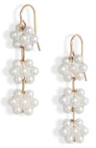 Women's Poppy Finch Triple Pearl Flower Drop Earrings