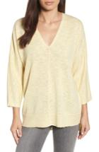 Women's Eileen Fisher Organic Linen & Cotton Sweater, Size - Beige