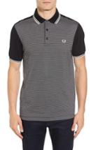 Men's Fred Perry Jacquard Pique Polo, Size - Black