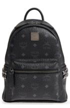 Mcm Mini Stark Side Stud Coated Canvas Backpack - Black
