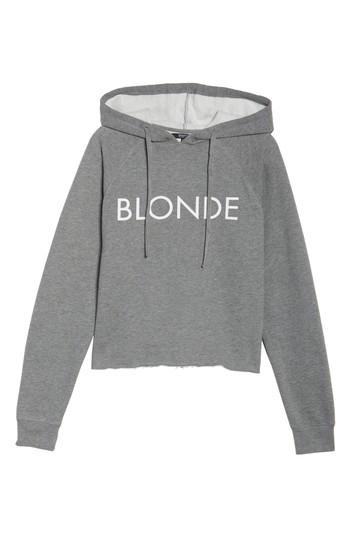 Women's Brunette The Label Blonde Raw Hem Hoodie - Grey