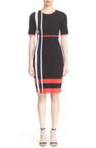 Women's St. John Collection Stripe Sculpture Jacquard Knit Dress