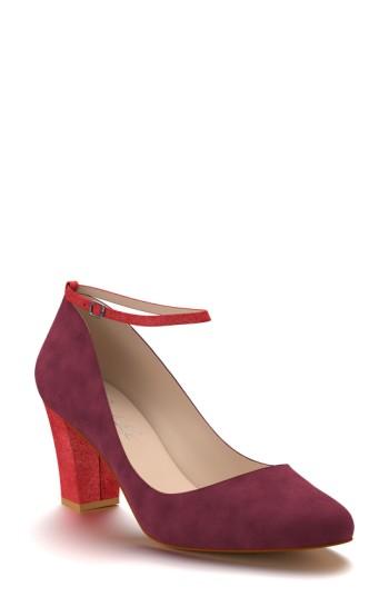 Women's Shoes Of Prey Block Heel Pump C - Burgundy