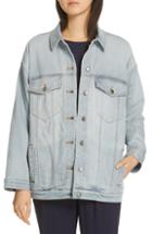 Women's Eileen Fisher Oversize Stretch Organic Cotton Denim Jacket, Size - Blue