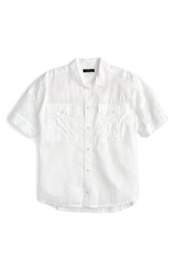 Women's J.crew Utility Pocket Shirt, Size - Pink