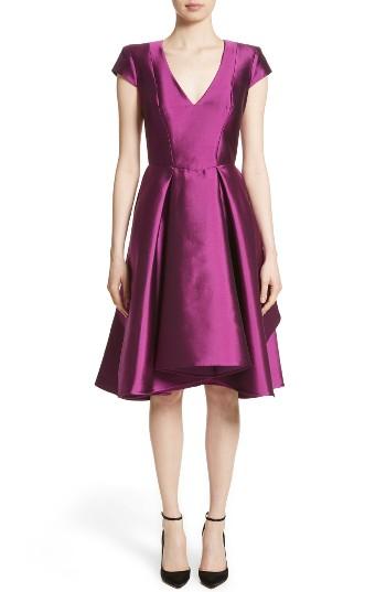 Women's Rubin Singer Fit & Flare Faille Dress - Burgundy