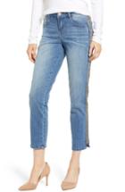 Women's Wit & Wisdom Flex-ellent Leopard Stripe Slim Straight Leg Jeans - Blue
