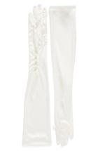 Women's Carolina Amato Opera Length Mousquetaire Stretch Silk Gloves