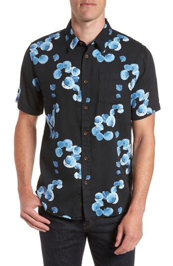 Men's Quiksilver Waterman Collection Plumes Dune Fit Sport Shirt, Size Small - Black