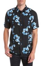 Men's Quiksilver Waterman Collection Plumes Dune Fit Sport Shirt, Size Small - Black