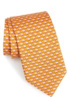 Men's Salvatore Ferragamo Giusto Print Silk Tie, Size - Orange